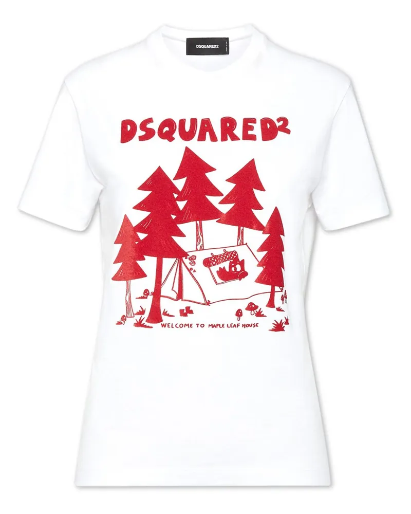 Dsquared2 T-Shirt mit Logo-Print - 100 White 100