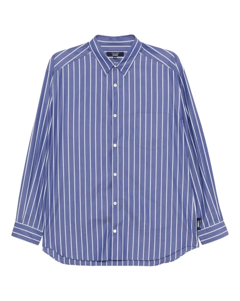 Comme des Garçons Gestreiftes Hemd mit Print - Blau Blau