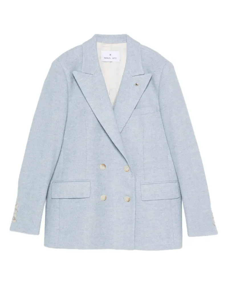 Manuel Ritz Blazer mit Zickzackmuster - Blau Blau