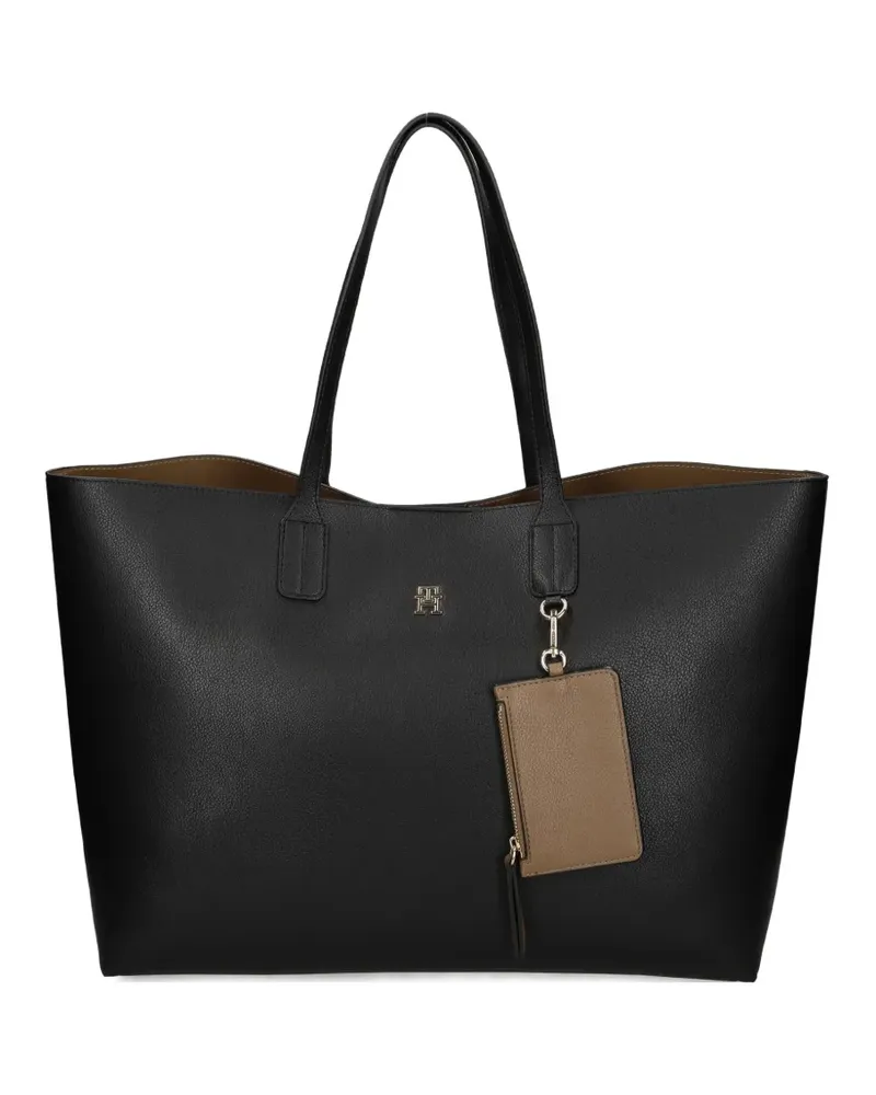Tommy Hilfiger logo charm tote bag - Schwarz Schwarz