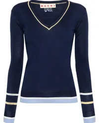 Marni Feinstrick-Pullover mit Streifendetails Blau