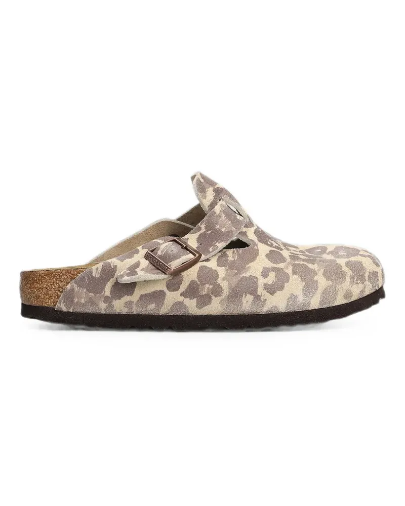 Birkenstock Boston Wildleder-Mules mit Animalier-Print - Nude Nude