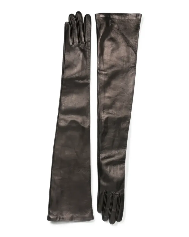 Totême Extralange Handschuhe aus Leder - Schwarz Schwarz