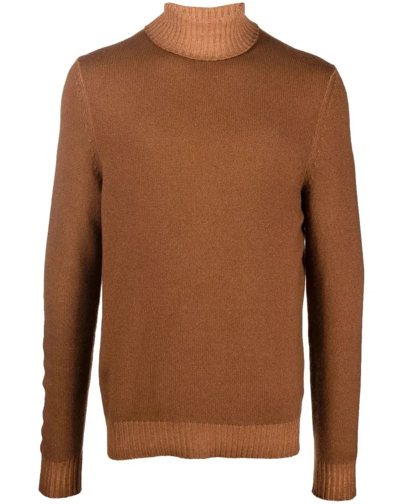 Malo Fein gestrickter Rollkragenpullover - Braun Braun