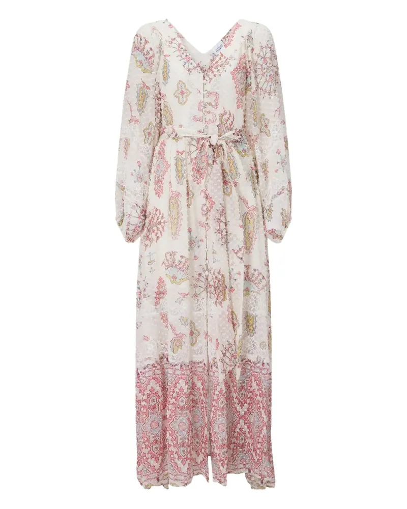Hayley Menzies Maxikleid mit Blumen-Print - Weiß Weiß
