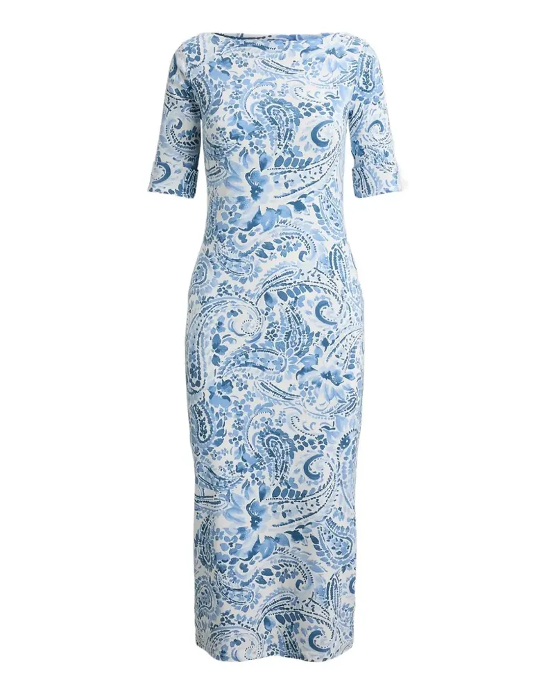Ralph Lauren paisley-print boat-neck dress - Blau Blau