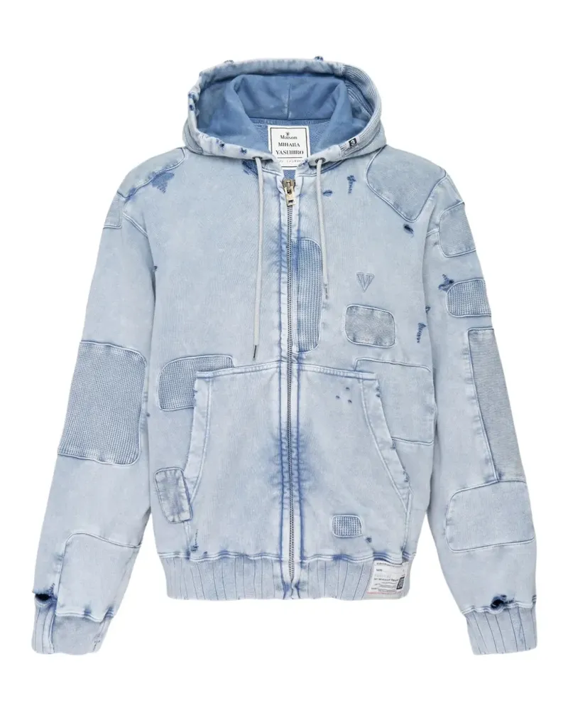 MIHARAYASUHIRO bleached-effect hoodie - Blau Blau