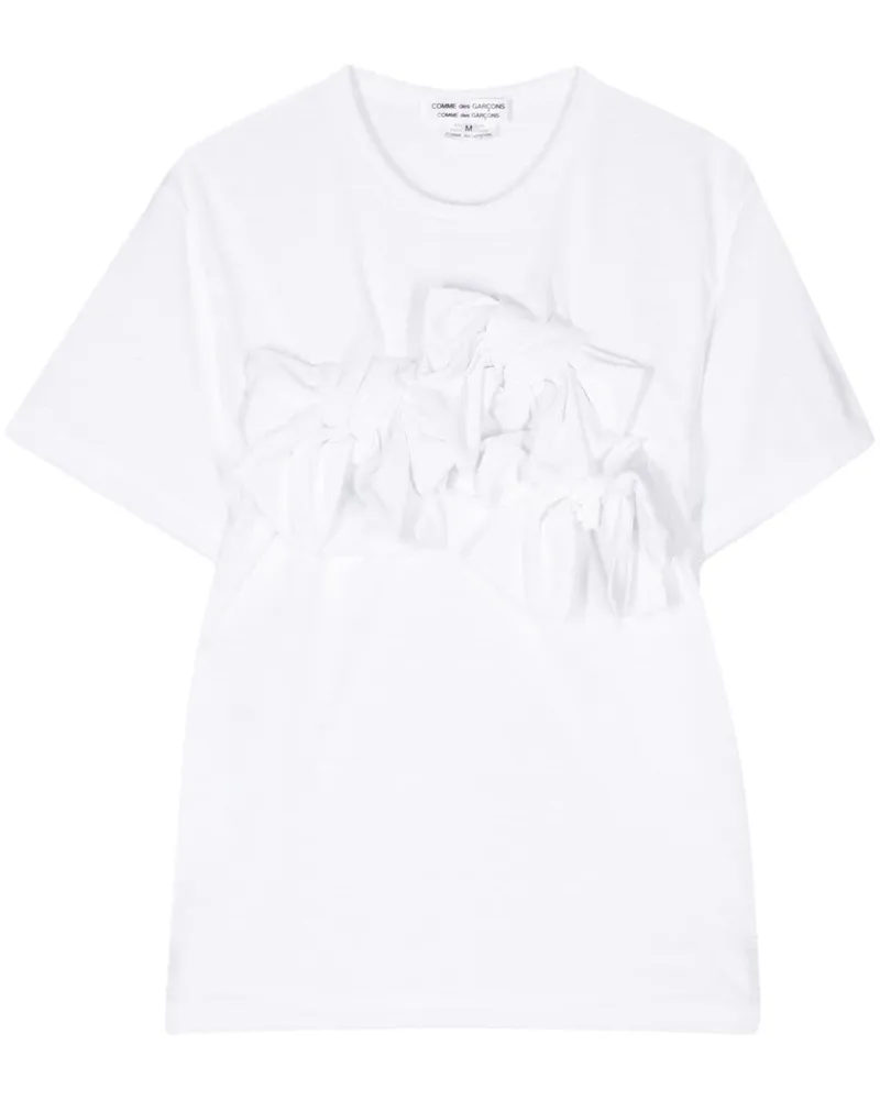 Comme des Garçons T-Shirt mit Rüschen Weiß