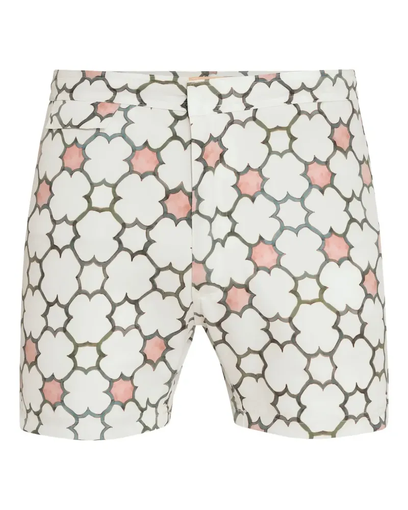 Amir Slama Shorts mit geometrischem Print - Weiß Weiß