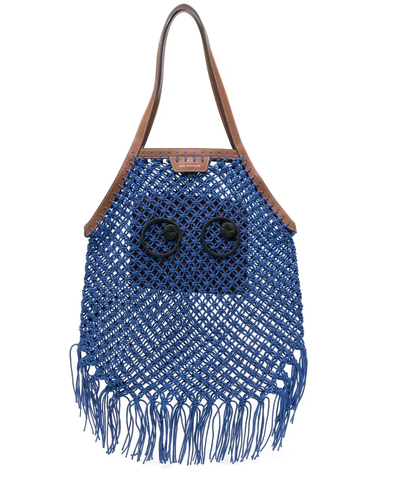 Anya Hindmarch Shopper mit Fransen - Blau Blau