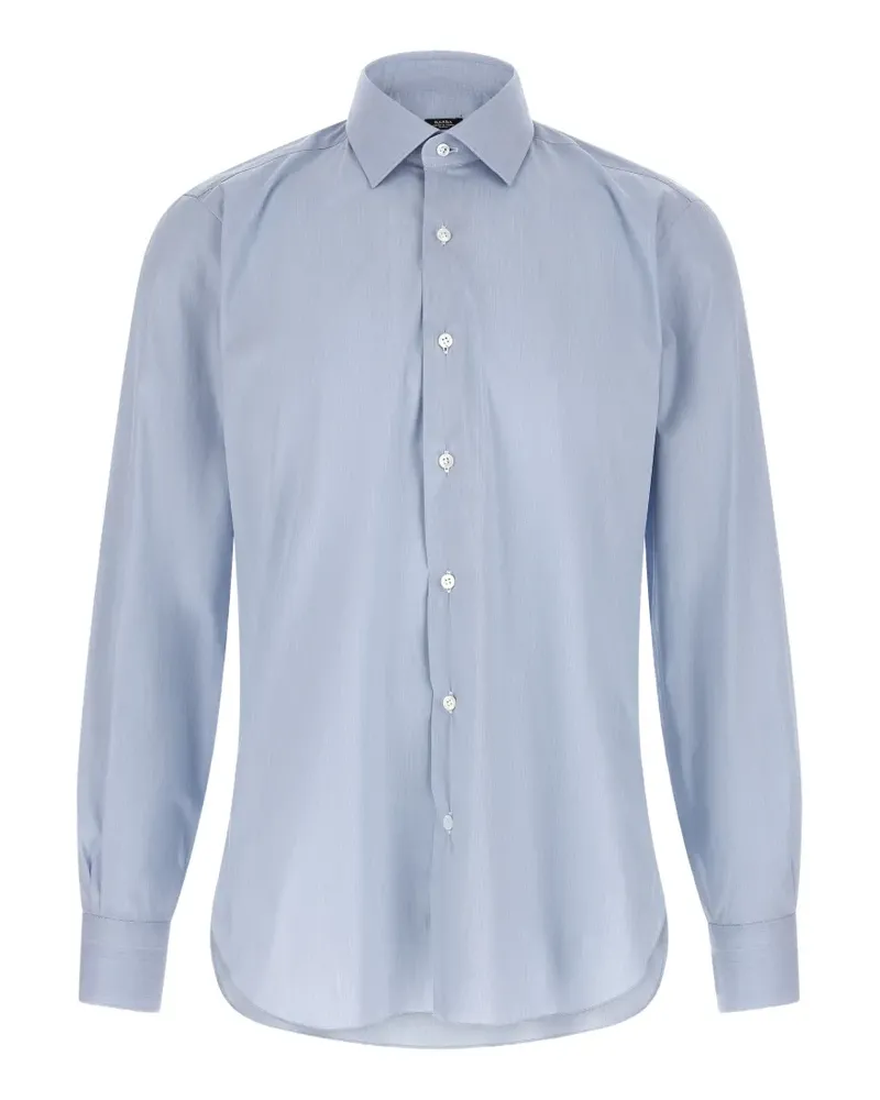 BARBA Hemd aus Popeline - Blau Blau