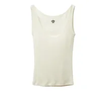 Geripptes Tanktop mit Stickerei - Nude