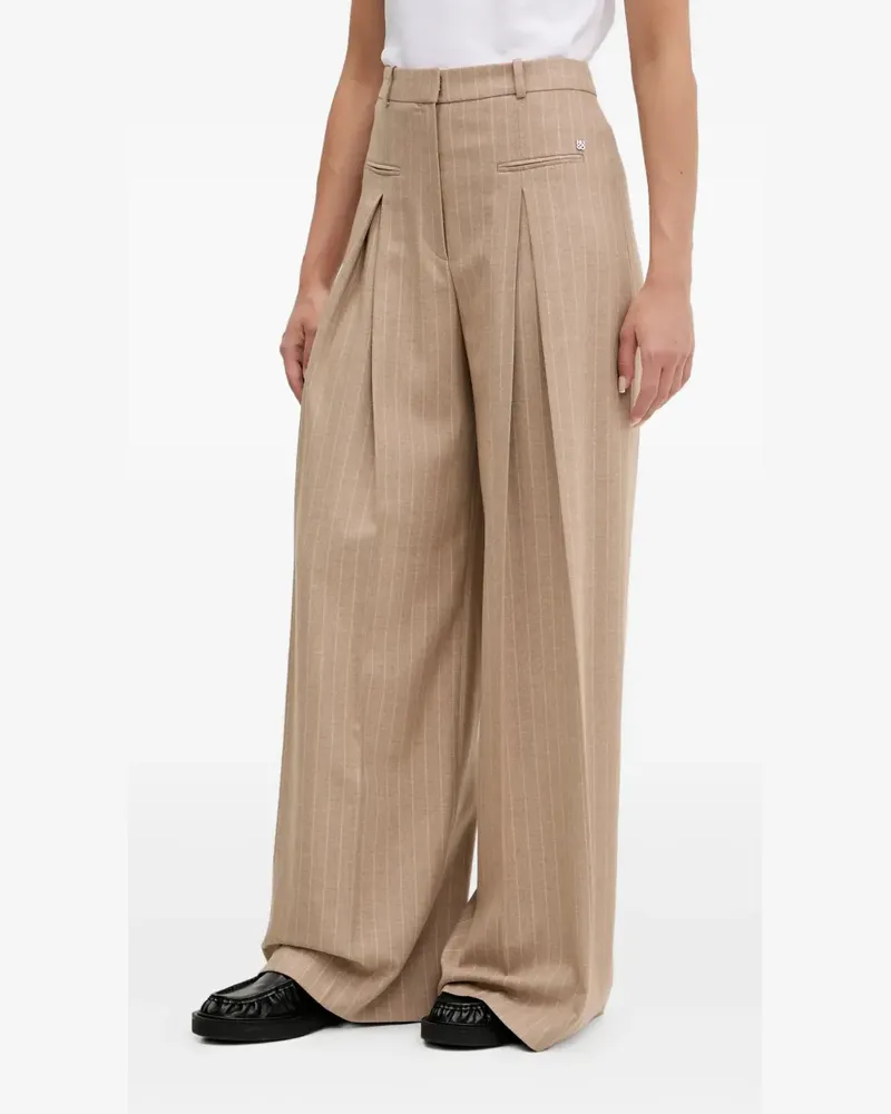 HUGO BOSS Bundfaltenhose mit Nadelstreifen - Nude Nude