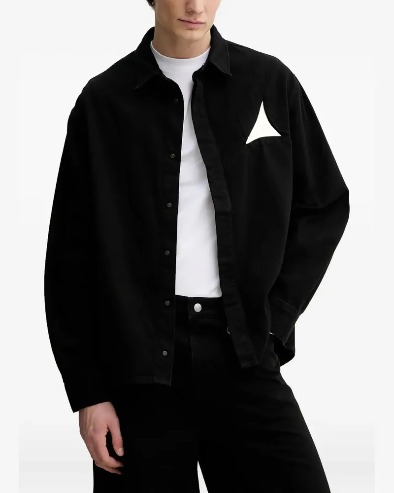 Heliot Emil Hemdjacke mit Triangel-Detail - Schwarz Schwarz