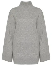 Elisabetta Franchi Pullover mit Intarsien-Logo Grau