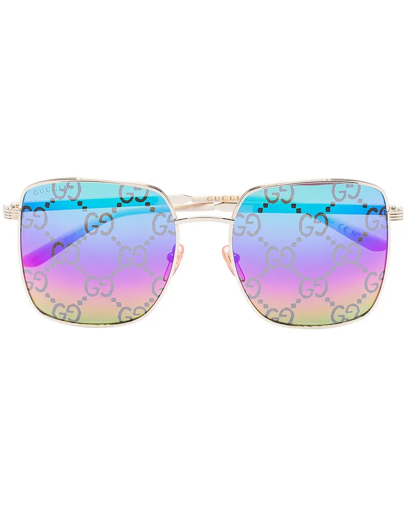 Gucci Eckige Sonnenbrille - Blau Blau