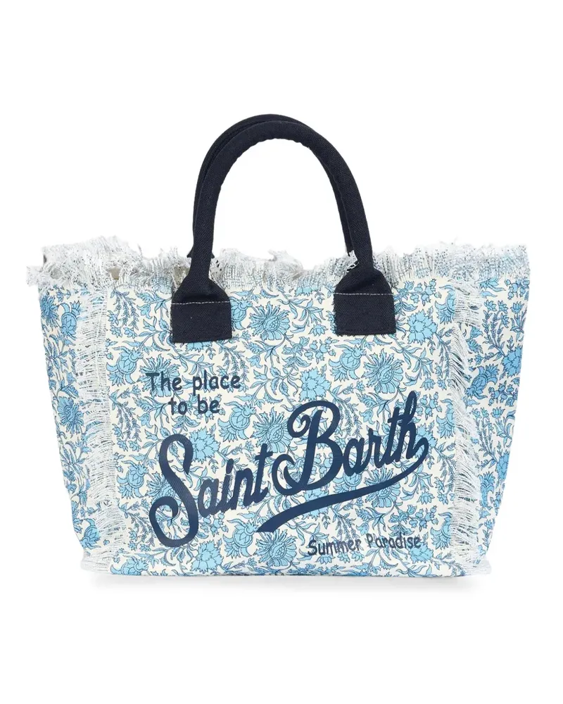 MC2 Saint Barth Ausgefranster Tote Bag mit Blumenprint - Nude Nude
