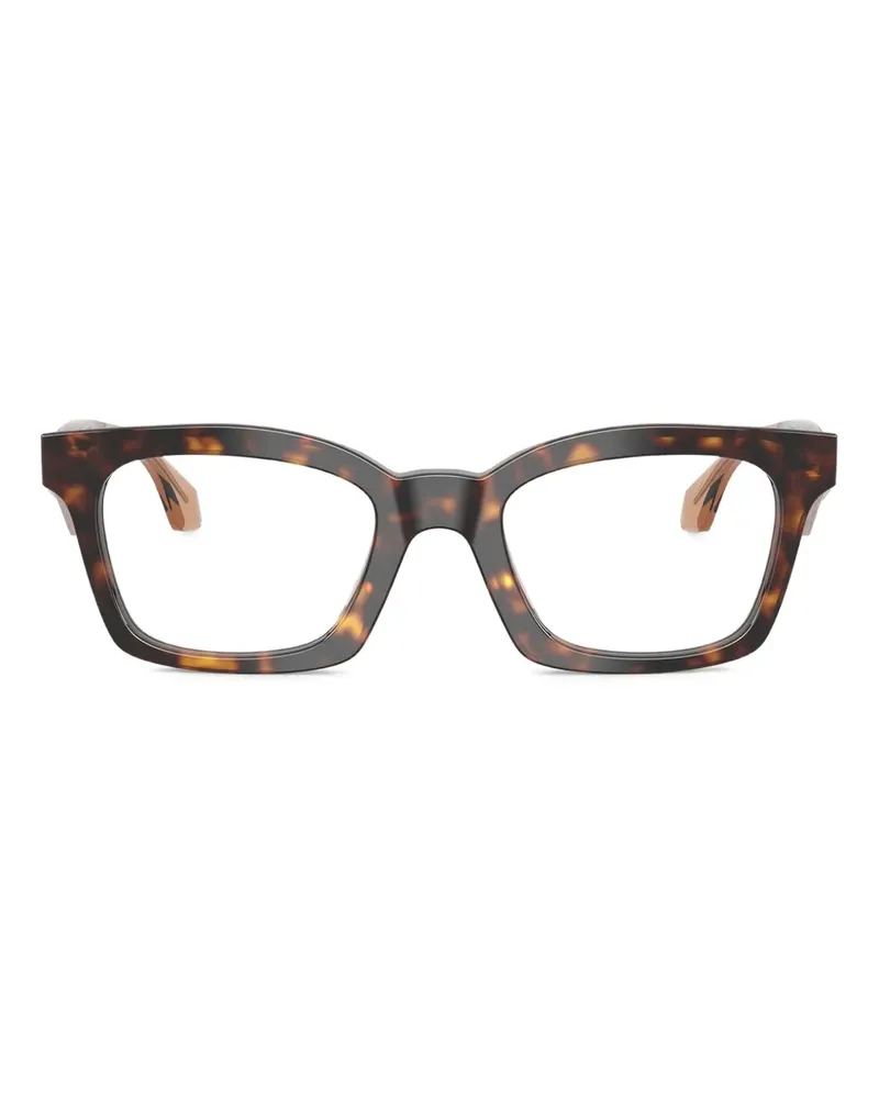 Giorgio Armani Eckige Brille in Schildpattoptik - Braun Braun