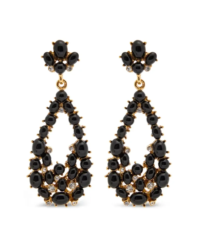 Kenneth Jay Lane teardrop stone earrings - Gold Gold