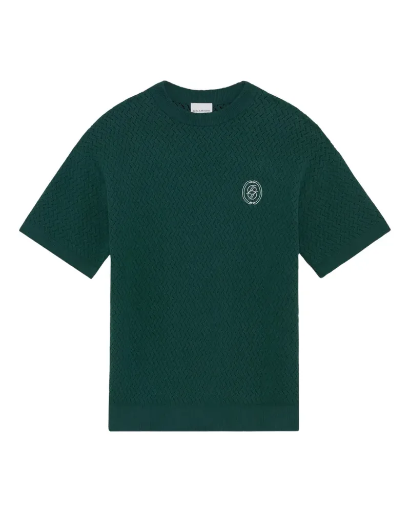 Drôle de Monsieur D Mirror T-Shirt mit Lochstrickmuster - Grün Grün