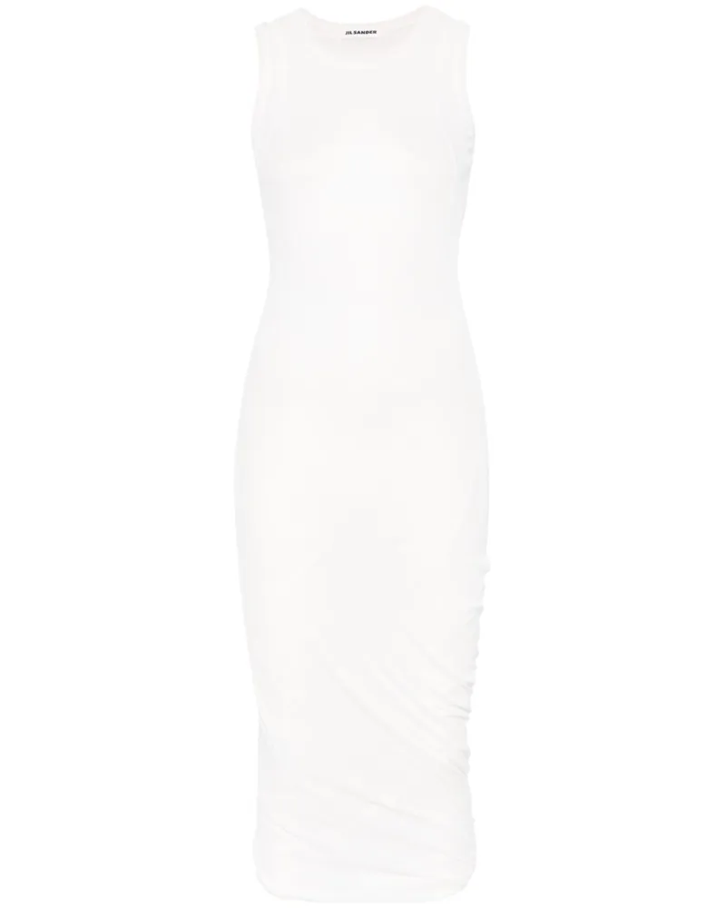 Jil Sander Midikleid aus Baumwolle - Weiß Weiß