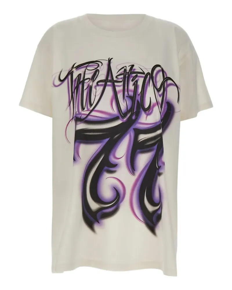 ATTICO logo-print T-shirt - Nude Nude