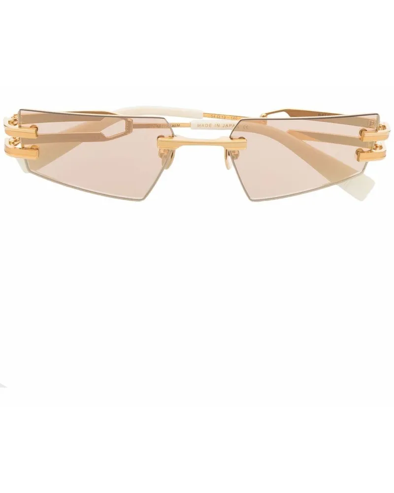 Balmain Geometrische Sonnenbrille - Gold Gold