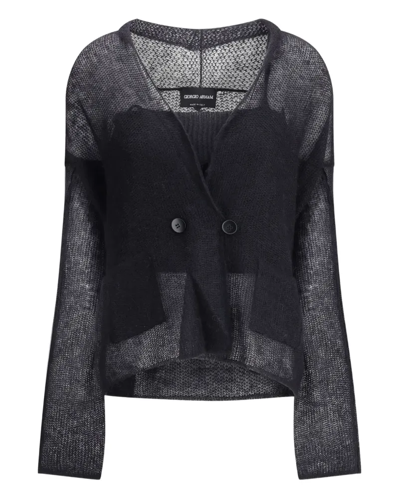 Giorgio Armani Doppelreihiger Cardigan - Schwarz Schwarz