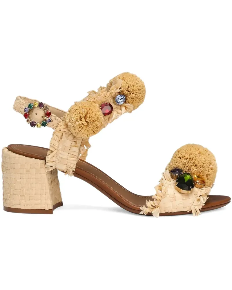 Dolce & Gabbana Sandalen mit Bommel 60mm - Nude Nude