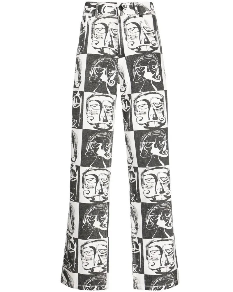 Haculla This is Chess Jeans mit Schachbrettmuster - Schwarz Schwarz