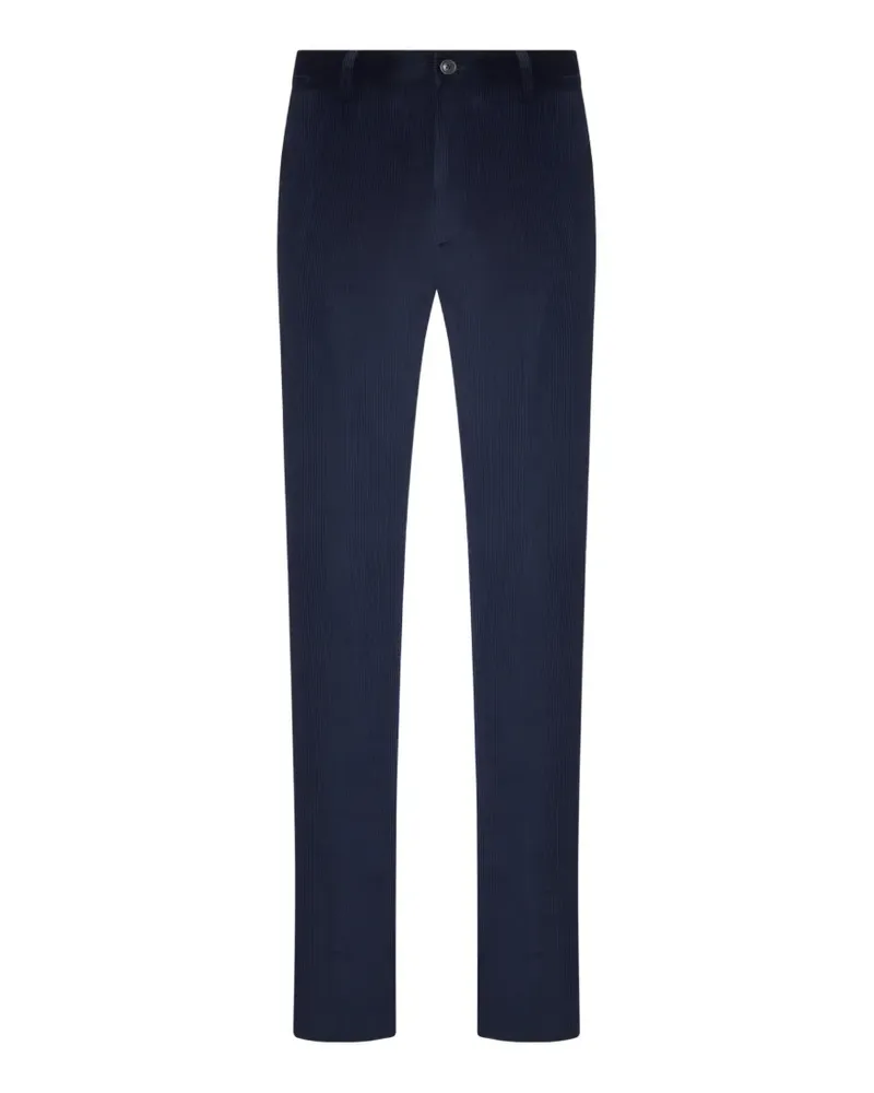 Etro slim-cut corduroy trousers - Blau Blau