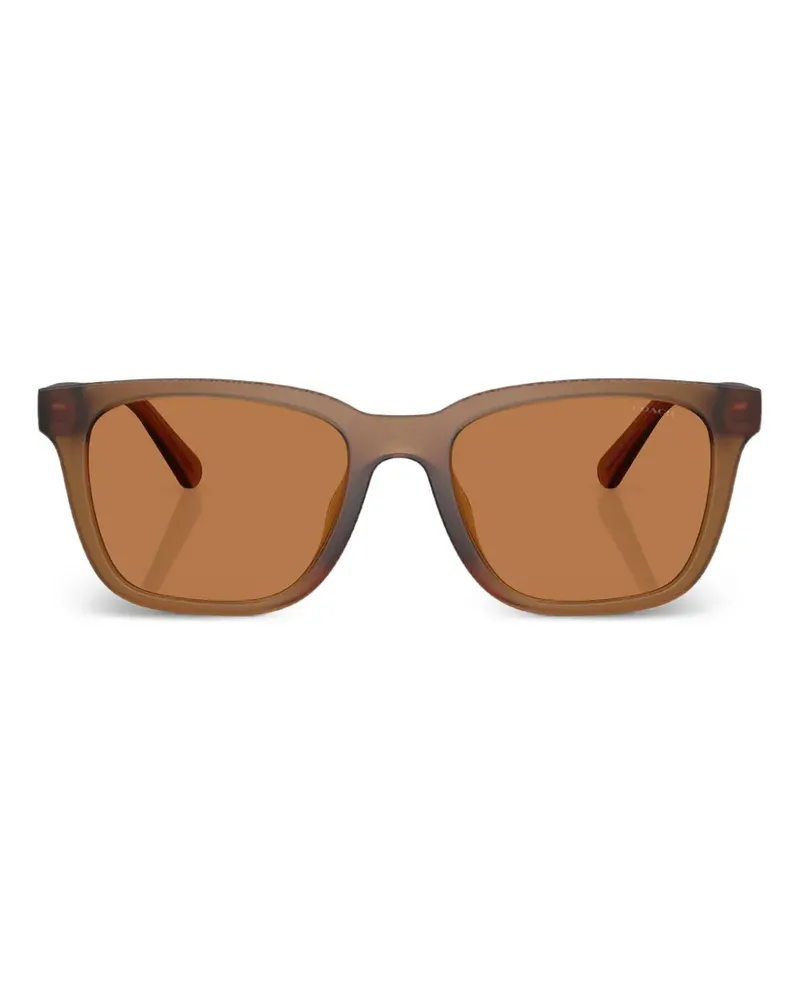 Coach C Hardware textured square-frame sunglasses - Braun Braun