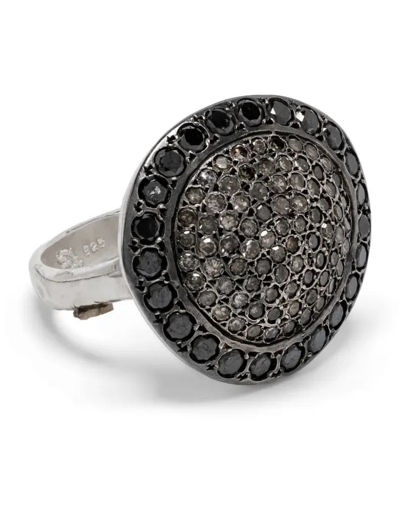 Rosa Maria Sterlingsilber-Cocktailring mit Diamant Silber