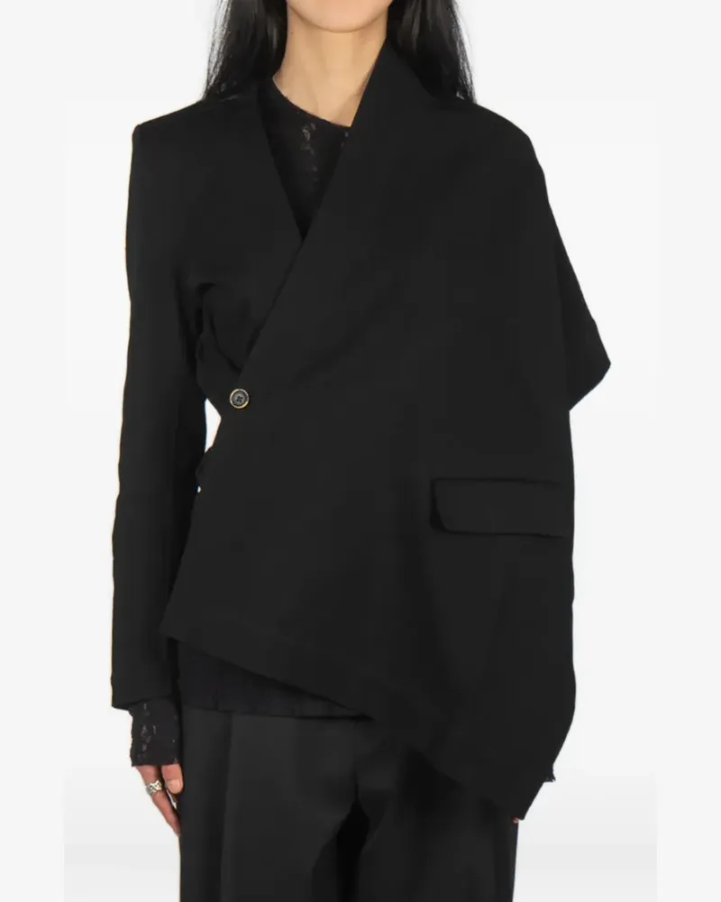 Uma Wang Asymmetrischer Keeva Blazer - Schwarz Schwarz