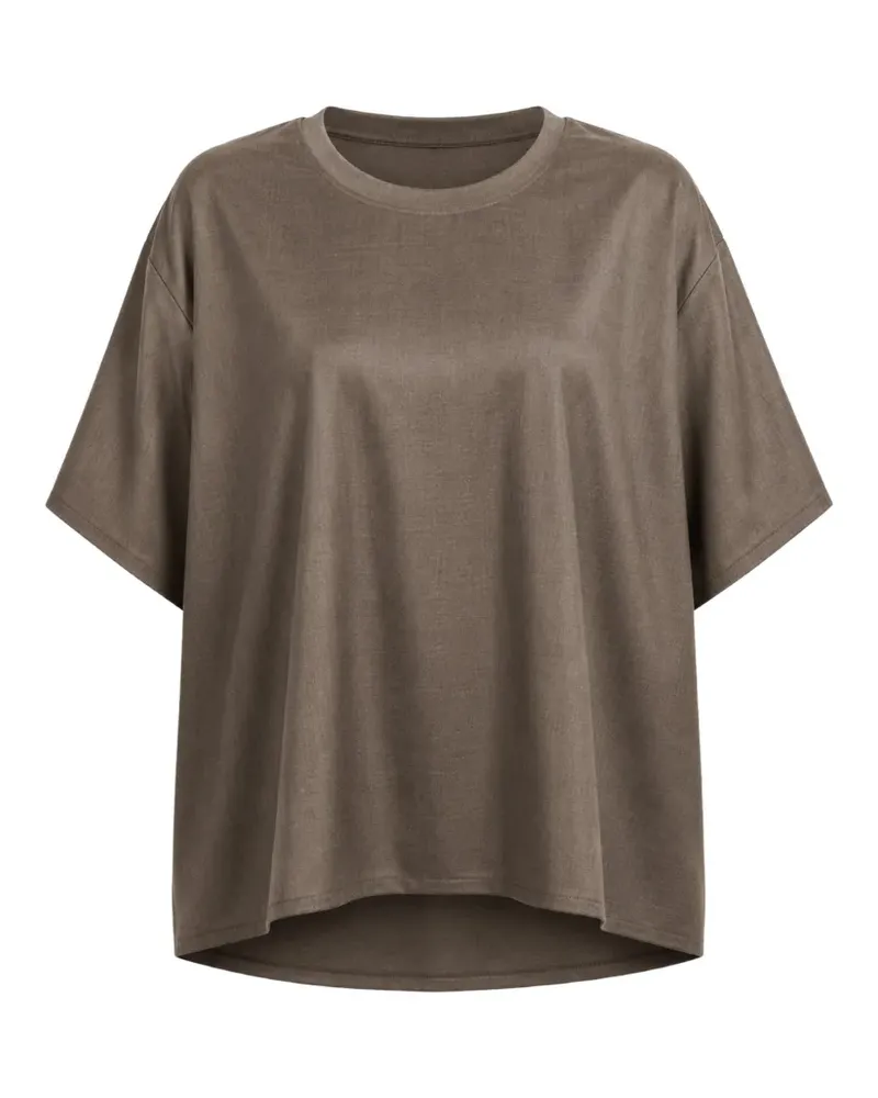 Dušan dropped-shoulder wool T-shirt - Braun Braun