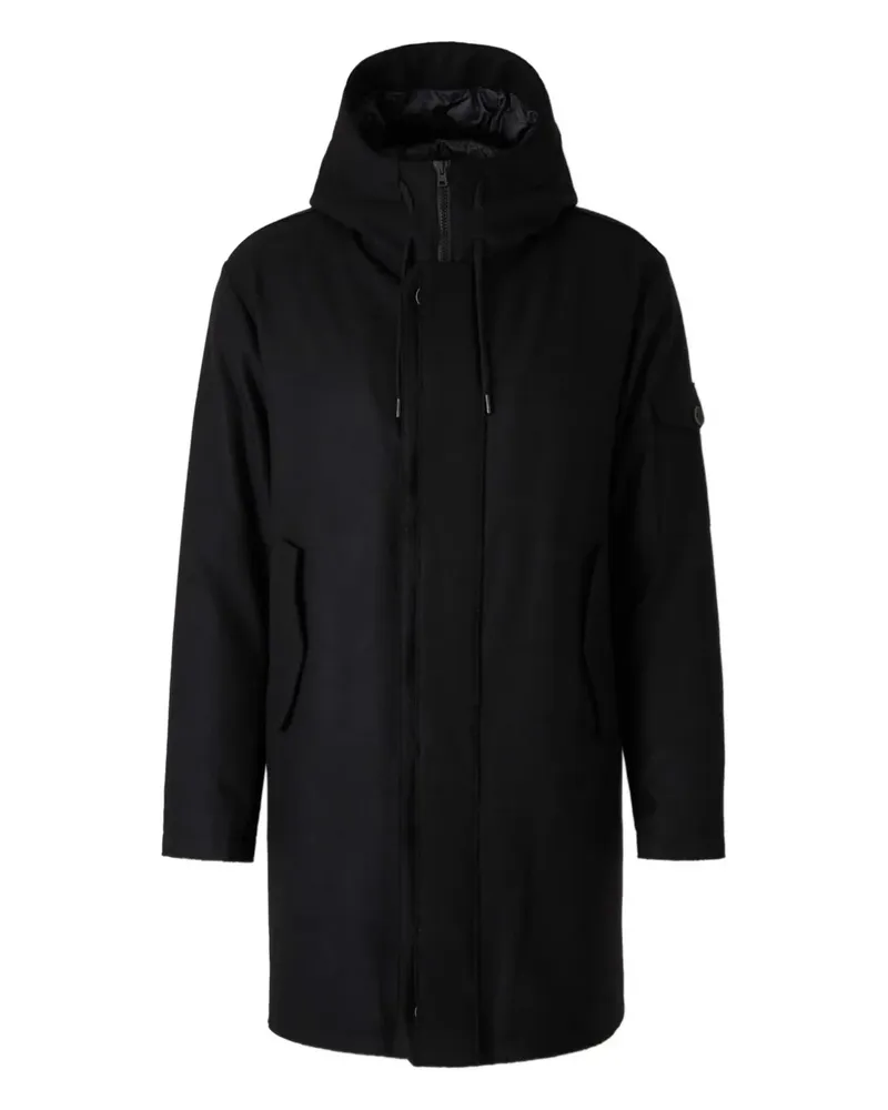 Herno high collar long coat - Schwarz Schwarz