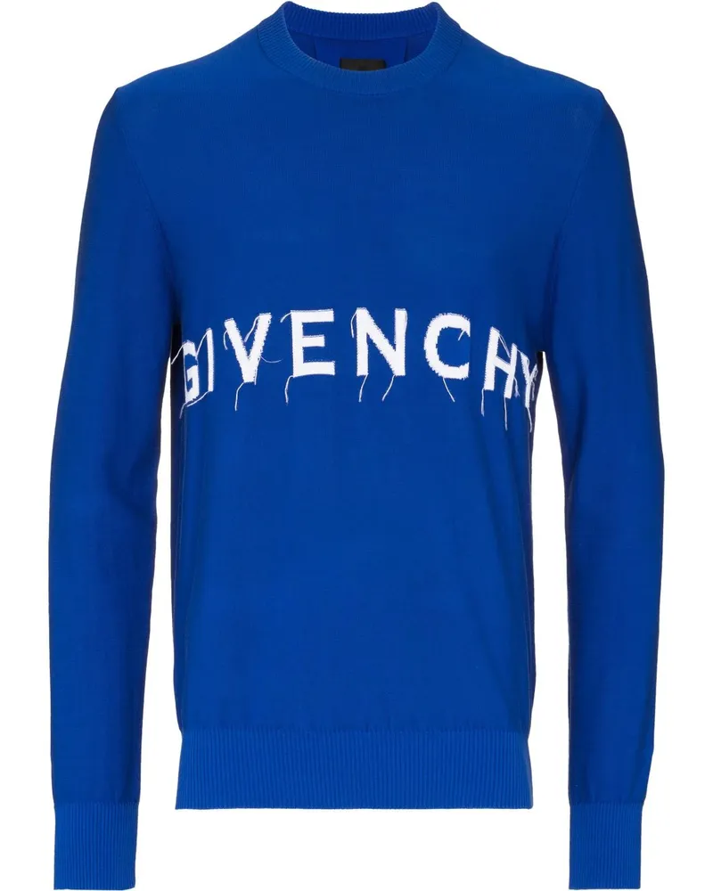 Givenchy Intarsien-Pullover mit Logo - Blau Blau
