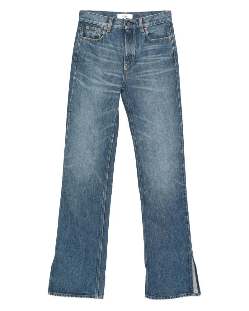 Chloé Jeans mit geradem Bein und Seitenschlitz - Blau Blau