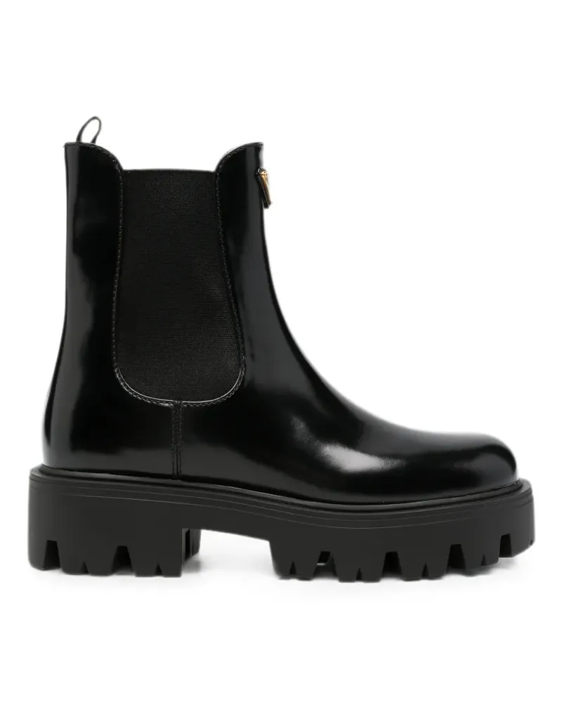 Prada logo-plaque chelsea boots - Schwarz Schwarz