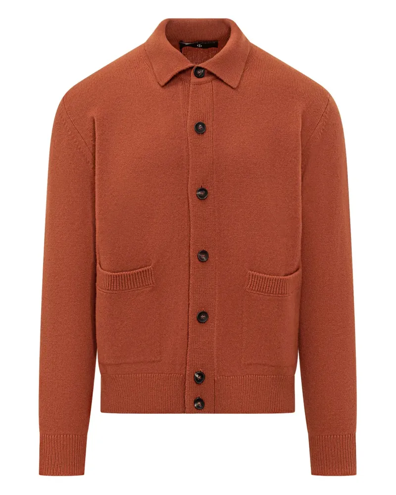 Filippo de Laurentiis buttoned patch-pocket cardigan - Orange Orange