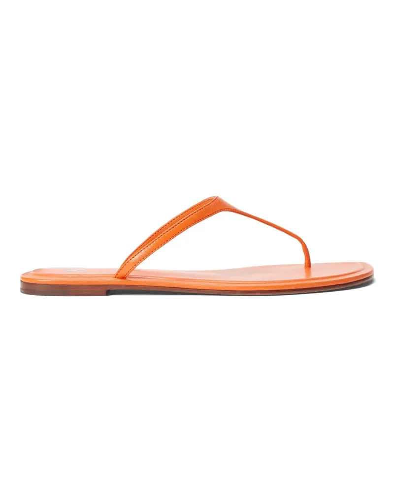 Ralph Lauren debossed leather thong sandal - Orange Orange