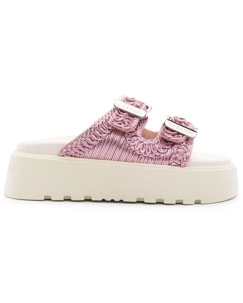 Casadei Birky Ale Flatform-Pantoletten - Rosa Rosa