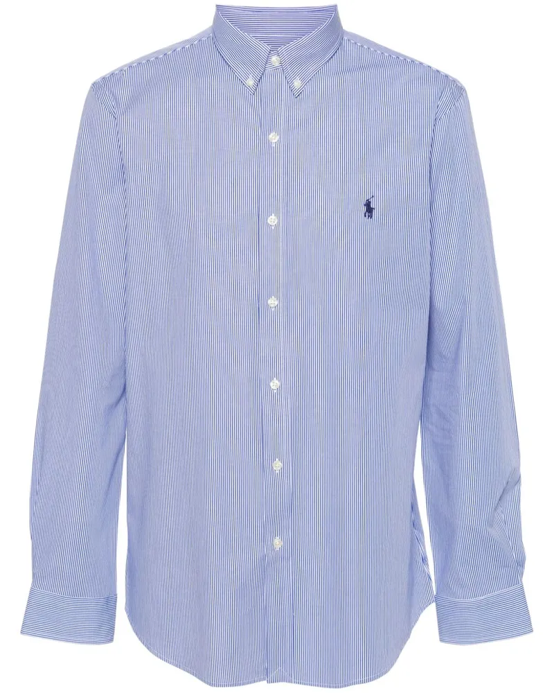 Ralph Lauren Gestreiftes Hemd mit Polo Pony - Blau Blau