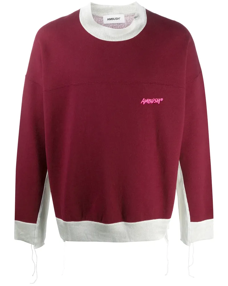 AMBUSH Sweatshirt mit Kontrasteinsätzen - Rot Rot