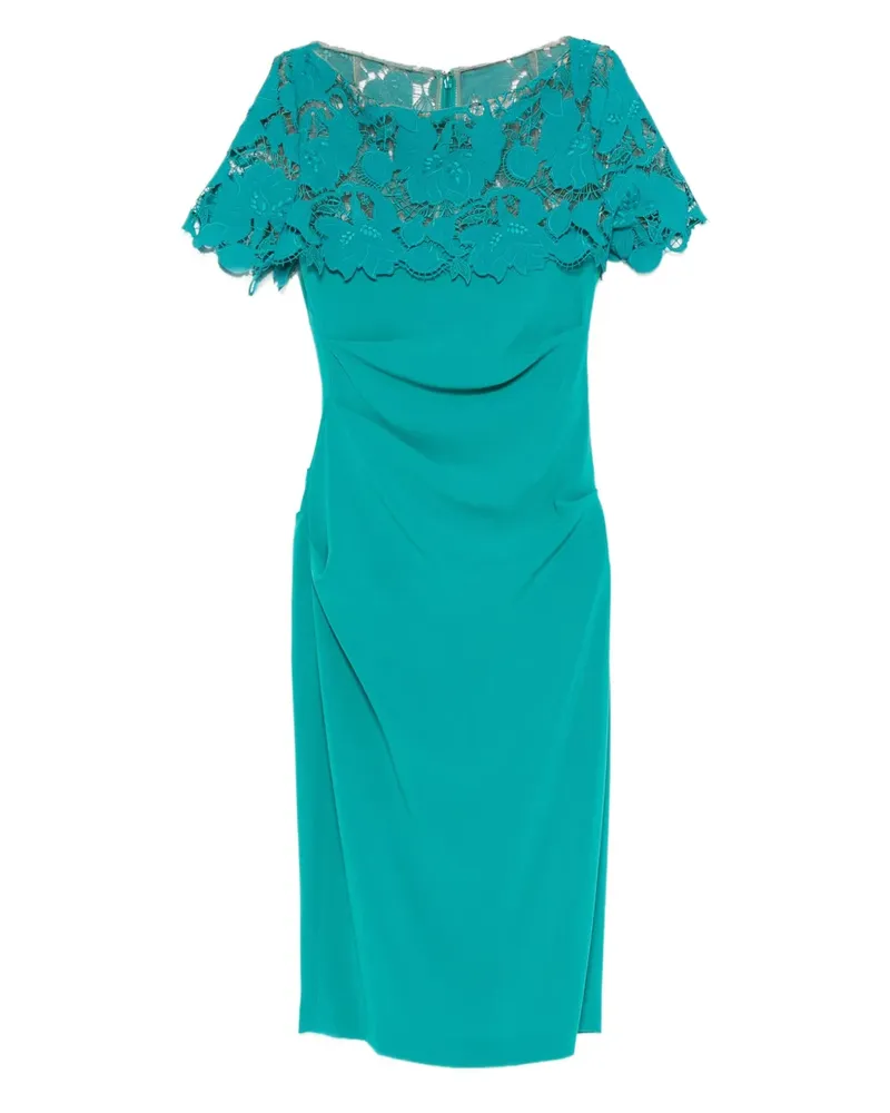 Talbot Runhof Kleid mit Spitzeneinsätzen - Blau Blau