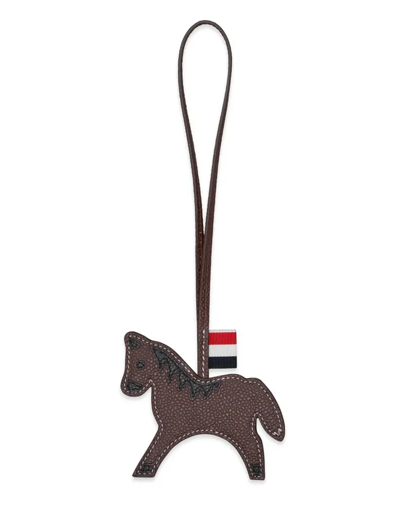 Thom Browne Taschenanhänger mit Pferdemotiv - Braun Braun