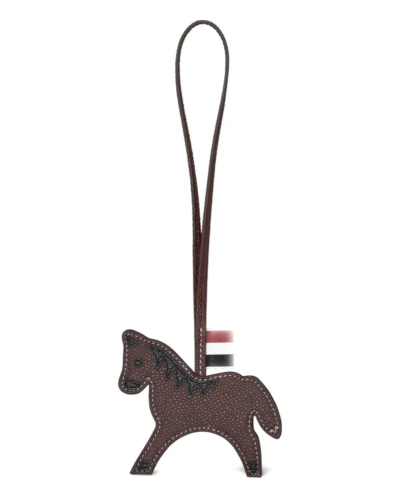 Thom Browne Taschenanhänger mit Pferdemotiv - Braun Braun