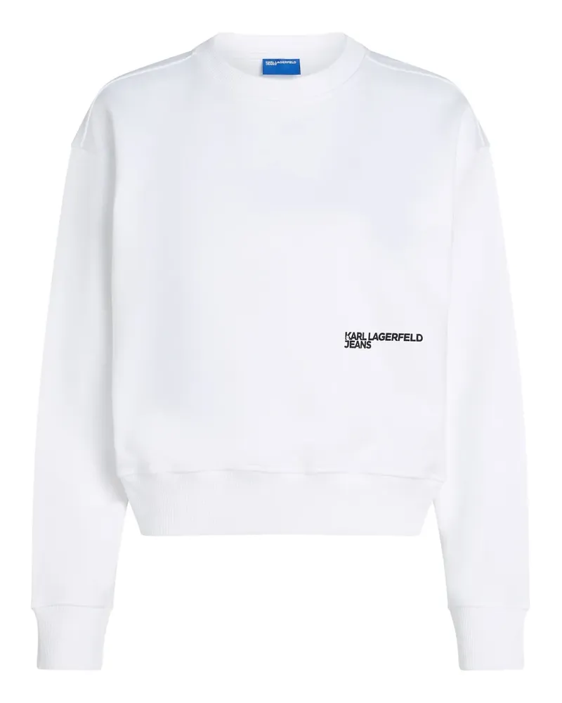 Karl Lagerfeld Regular Box Sweatshirt mit Blumen - Weiß Weiß