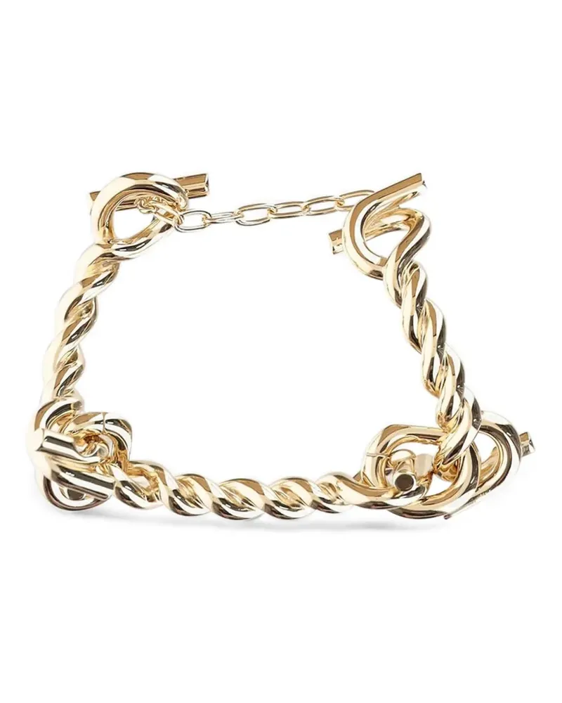 Ferragamo Verdrehtes Gancini Armband (L) - Gold Gold