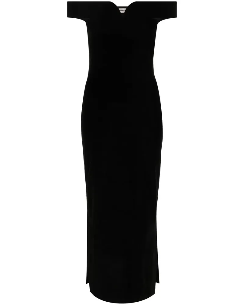 Nanushka Schulterfreies Midikleid - Schwarz Schwarz